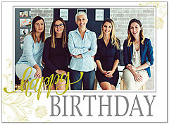 Select a verse or write your own. Floral Photo Birthday Card D8086U-V